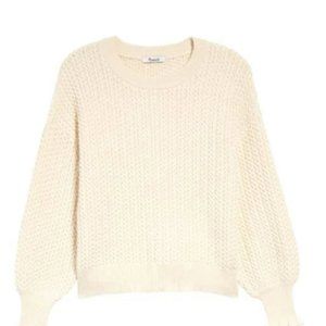 Madewell Ardmore Ruffle-Cuff Pullover Sweater NWT, Size M